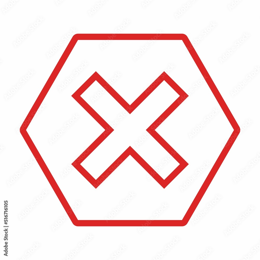 Wrong marks, Cross marks, Rejected, Disapproved, No, False, Not Ok, Wrong Choices, Task Completion, Voting. - vector mark symbols in red. Isolated icon.