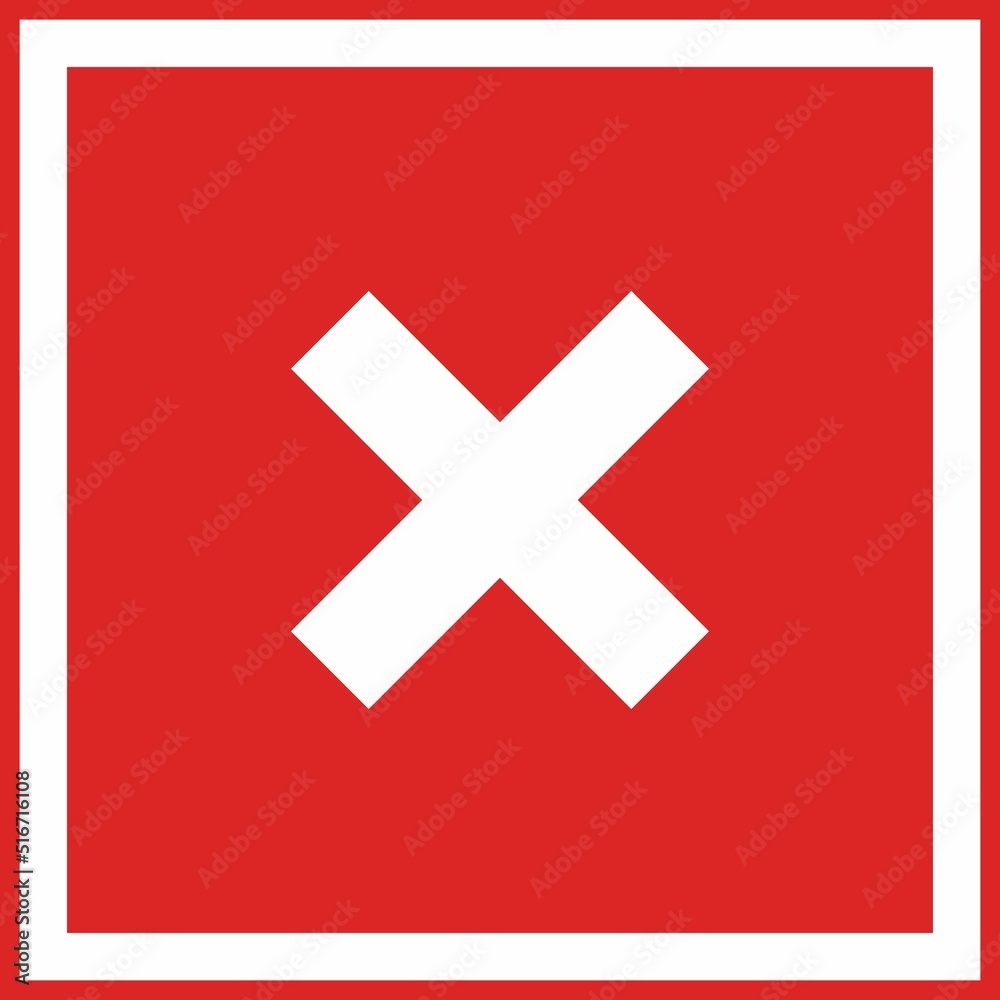 Fototapeta premium Wrong marks, Cross marks, Rejected, Disapproved, No, False, Not Ok, Wrong Choices, Task Completion, Voting. - vector mark symbols in red. Isolated icon.