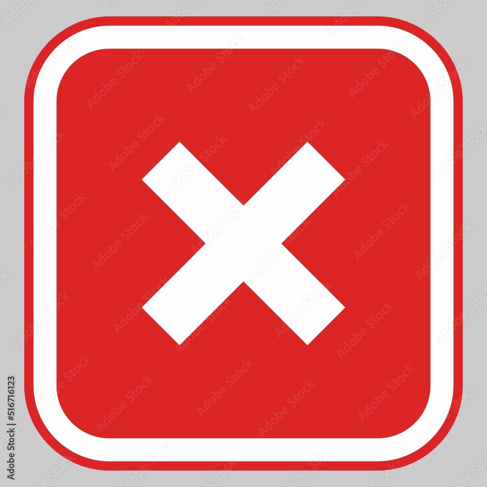 Obraz premium Wrong marks, Cross marks, Rejected, Disapproved, No, False, Not Ok, Wrong Choices, Task Completion, Voting. - vector mark symbols in red. Isolated icon.