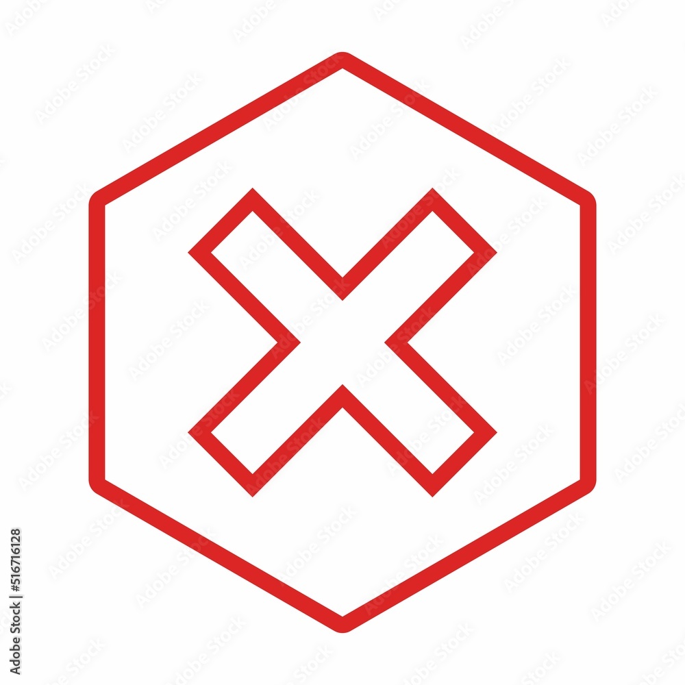 Fototapeta premium Wrong marks, Cross marks, Rejected, Disapproved, No, False, Not Ok, Wrong Choices, Task Completion, Voting. - vector mark symbols in red. Isolated icon.
