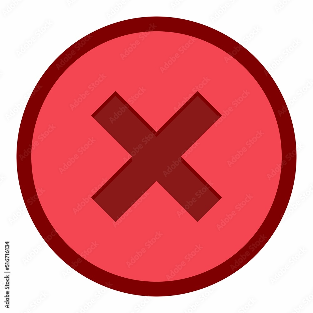 Wrong marks, Cross marks, Rejected, Disapproved, No, False, Not Ok, Wrong Choices, Task Completion, Voting. - vector mark symbols in red. Isolated icon.
