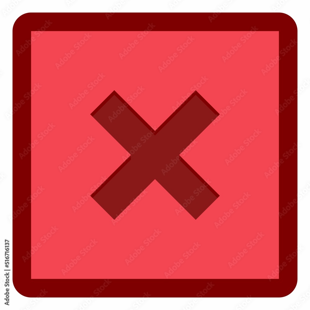 Fototapeta premium Wrong marks, Cross marks, Rejected, Disapproved, No, False, Not Ok, Wrong Choices, Task Completion, Voting. - vector mark symbols in red. Isolated icon.