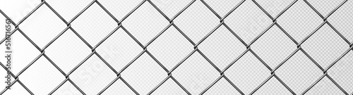 Metal fence mesh, pattern of steel wire grid isolated on white transparent background. Vector realistic background with 3d aluminum grate for jail enclosure, safety barrier, cage