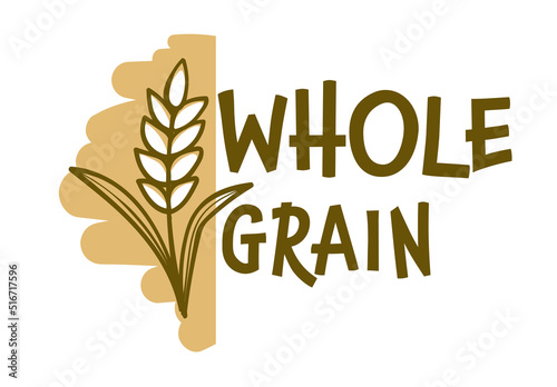 Whole grain, flour products, label for pastry