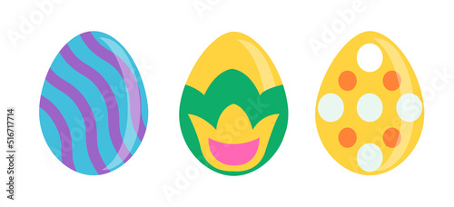 Vector Set of Easter eggs colorful images © Albina