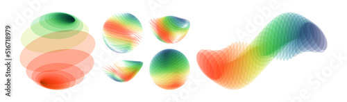 Sphere. Abstract digital wave with dynamic effect. 3d vector illustration made of various overlapping elements. Applicable for banners, placards, posters or flyers.