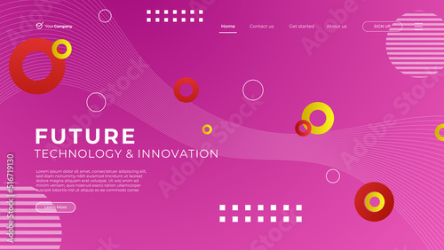 modern website screen part for responsive web design project development. Corporate landing page block vector illustration template.