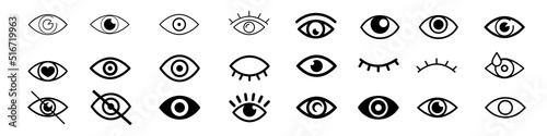 Eye vector icon set. visibility illustration sign collection. vision symbol. eyesight logo.