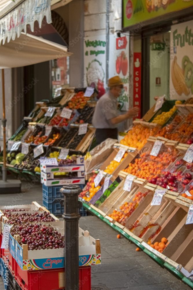 fruits and vegetables in a market