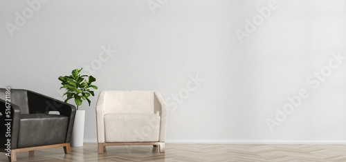 interior of a room with a chair, 3d rendering, Illustration © weissdesign
