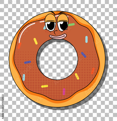 Doughnut cartoon character isolated