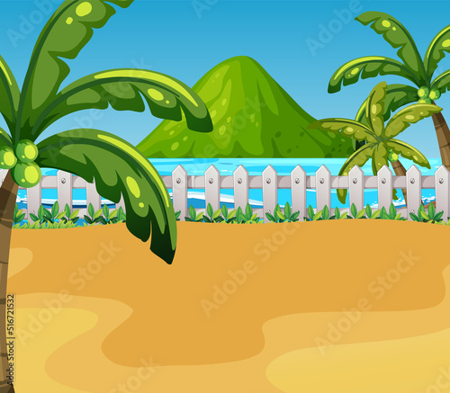 Outdoor beach landscape scene