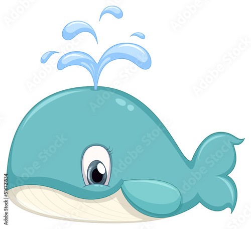 Cute whale cartoon character