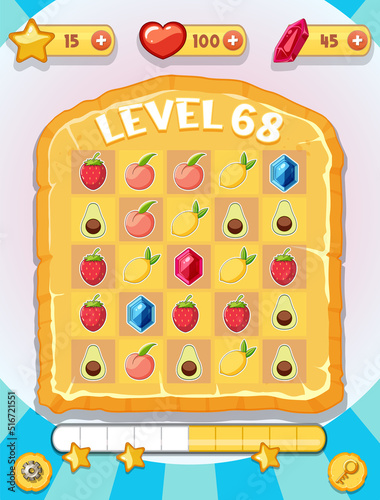 A game background template with elements