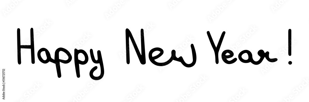Fototapeta premium Hand drawn lettering composition of Happy New Year