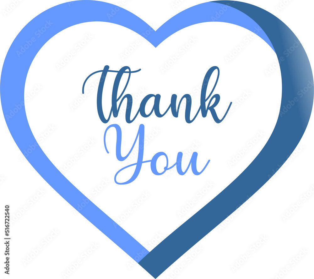 thank you sentence in blue love icon thank you sentence in blue love icon