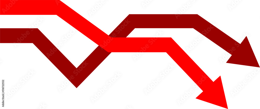 two arrows drop graphic image