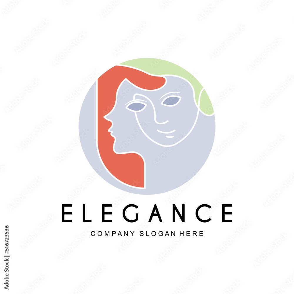 Beauty Woman Logo Design, Hair Care Salon Vector Illustration Beauty Woman Logo Design, Hair Care Salon Vector Illustration