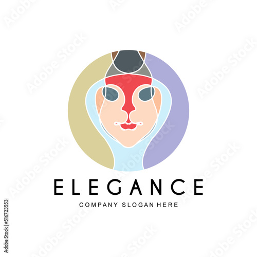 Beauty Woman Logo Design  Hair Care Salon Vector Illustration