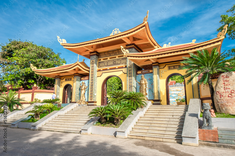 Ho Quoc temple on the mountain in Phu Quoc island, Viet Nam