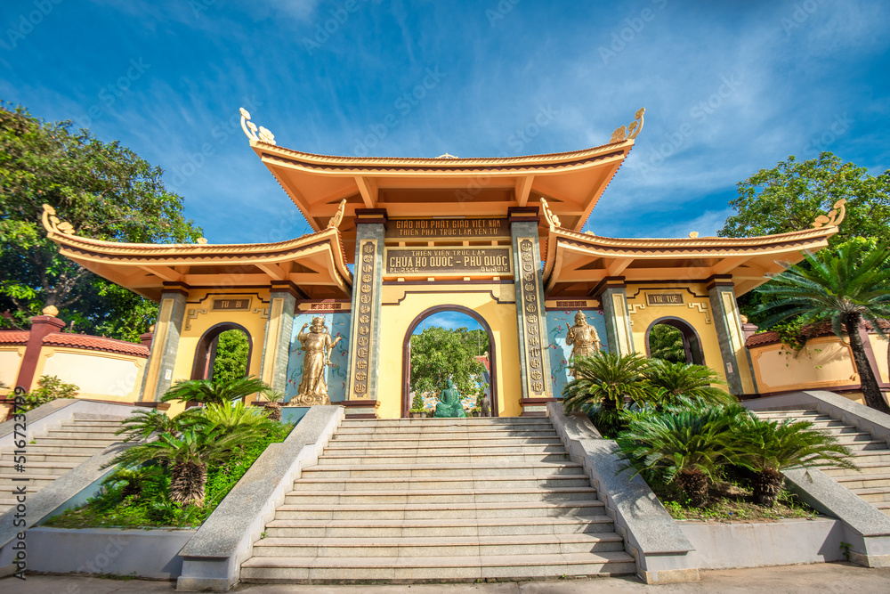 Ho Quoc temple on the mountain in Phu Quoc island, Viet Nam