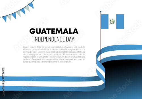 Guatemala independence day background for national celebration on september 15 isolated on white background.