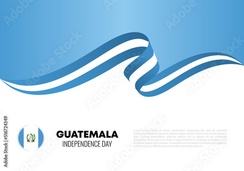 Guatemala independence day background for national celebration on september 15 isolated on white background.