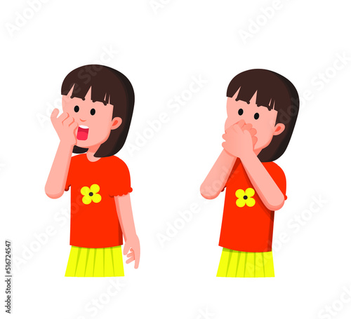 cute little girl with a shocked expression