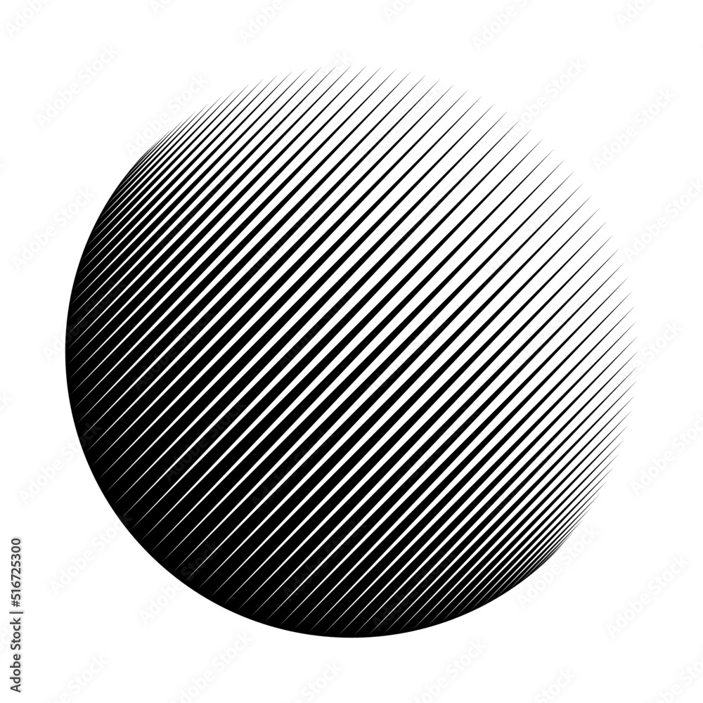 Black and white circle background, halftone lines round pattern, vector modern design element. Black and white circle background, halftone lines round pattern, vector modern design element.