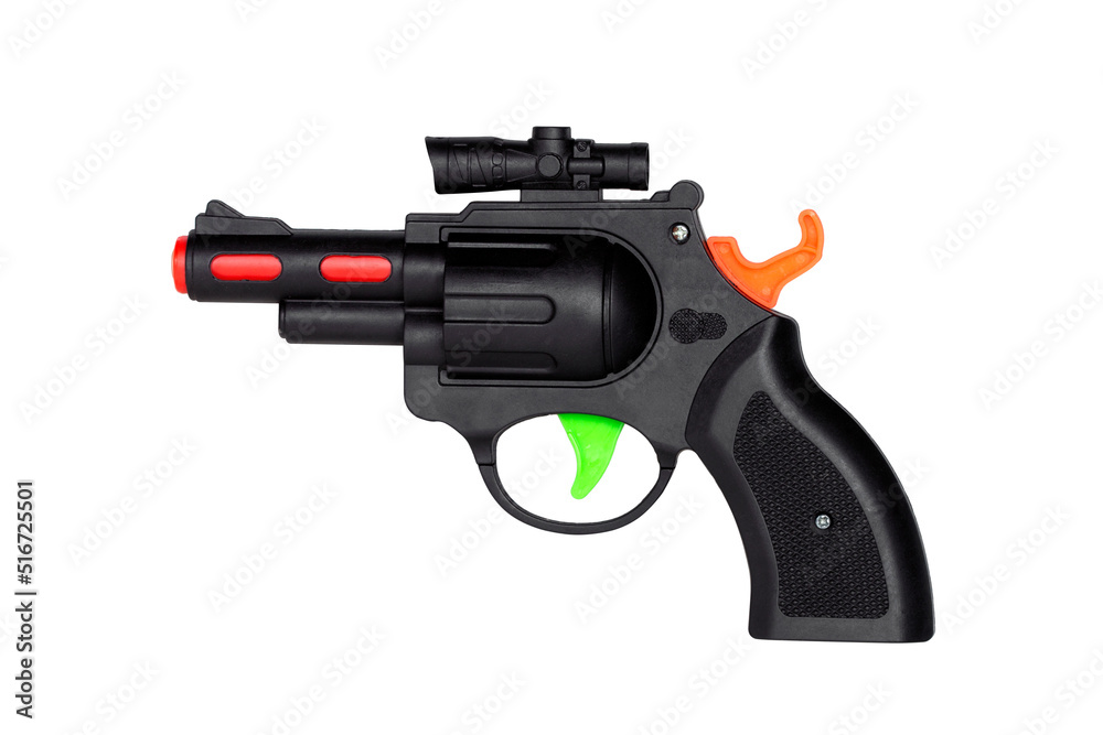 Children's toy gun isolated on white background. Children's toy gun isolated on white background.