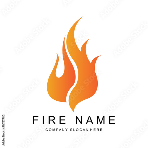 Burning Flame Logo Design, Product Brand Icon Illustration
