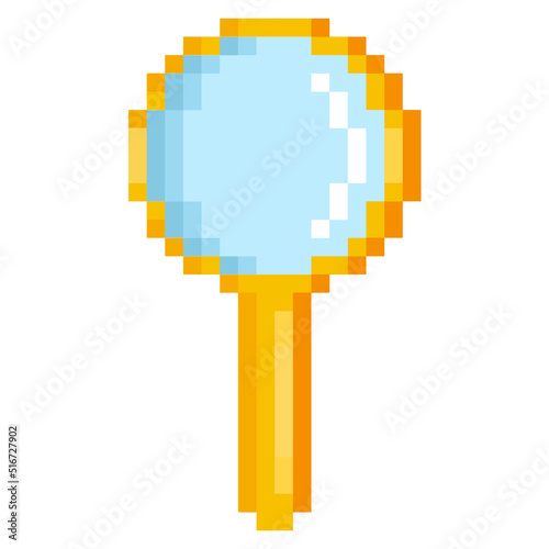 Editable Vector Illustration of Golden Magnifier. Good for sticker, icon, clip art, ppt, game, education, etc
