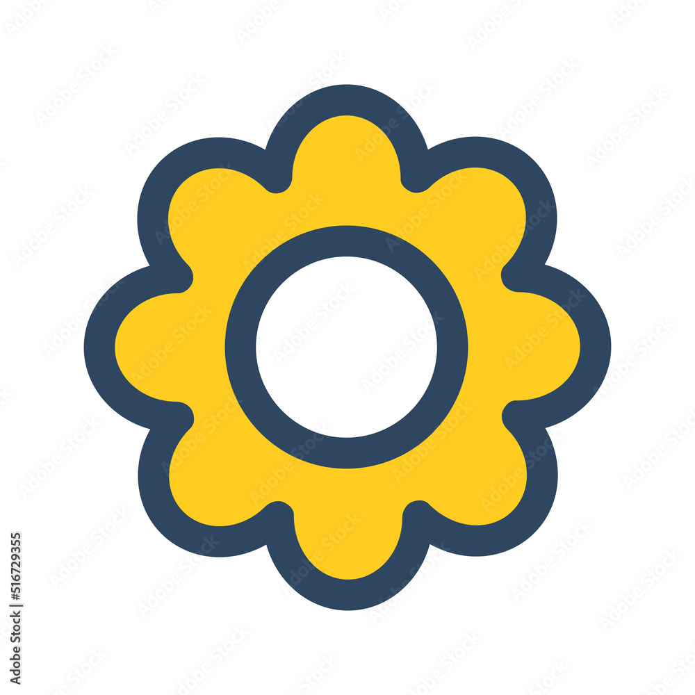 Vector retro flower with outline. Cute yellow flower. Summer clipart. Vector retro flower with outline. Cute yellow flower. Summer clipart.