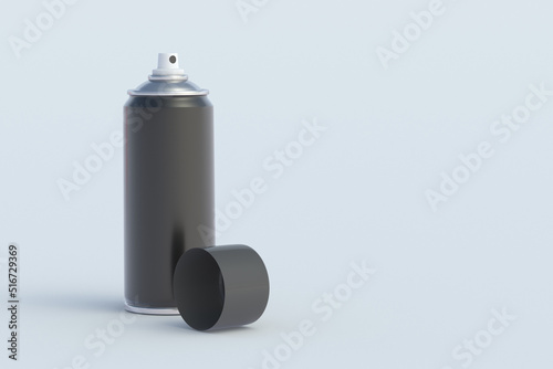 Obraz na plátně Black metallic can of spray paint with lid