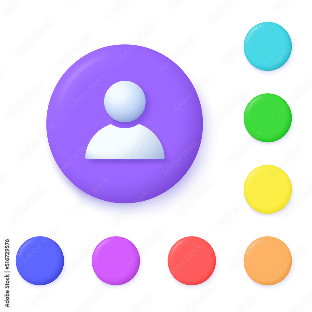 User 3d icon. Symbol of login, avatar, person. Vector illustration. User 3d icon. Symbol of login, avatar, person. Vector illustration.