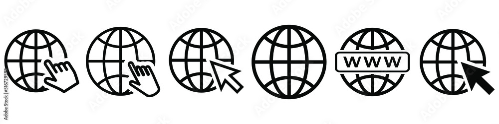 Web site vector Icon set. WWW illustration sign collection. Internet symbol or logo. Web site vector Icon set. WWW illustration sign collection. Internet symbol or logo.