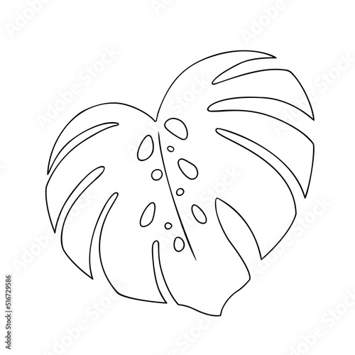 Obraz na płótnie Tropical leaf vector illustration on white background w salonie