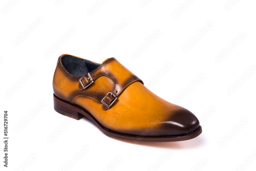 men shoe isolated, brown, leather. isolated on white background. men shoe isolated, brown, leather. isolated on white background.