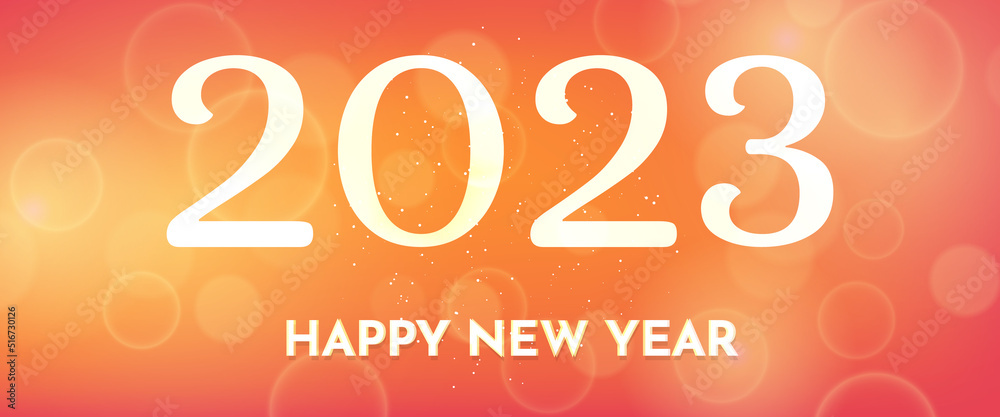 Happy new year 2023 incription on blurred background Happy new year 2023 incription on blurred background