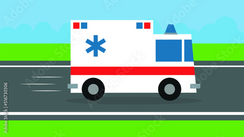 ambulance driving on the highway