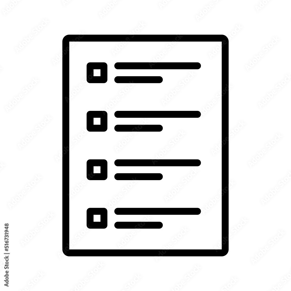 Black line icon for List view Black line icon for List view