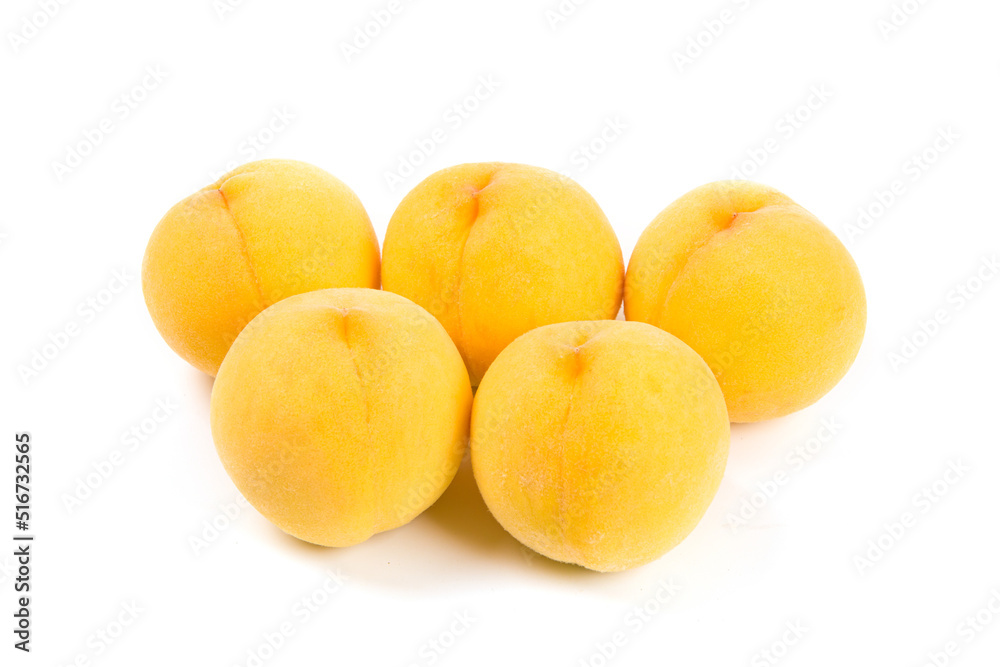 Yellow peach isolated on white background. Yellow peach isolated on white background.