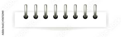 Bookbinder, spiral silver wire for notebook page