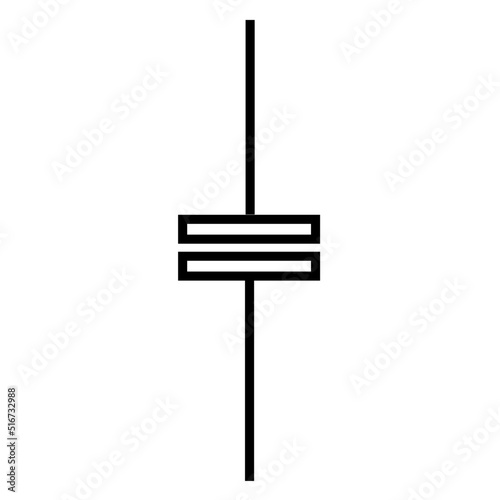 capacitor - Obsolete capacitor symbol - electronic symbol with black color isolated on white