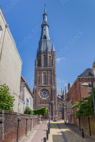 Street leading to the Bonifatius church in Leeuwarden, Netherlands photo