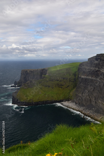 Aran islands and cliff of Moher in Ireland in a sunny day