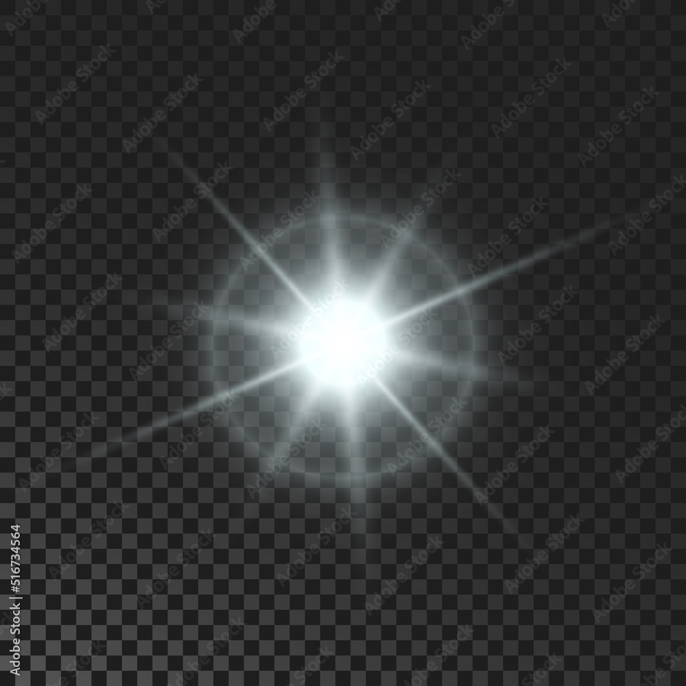 White glowing sparkling star White glowing sparkling star
