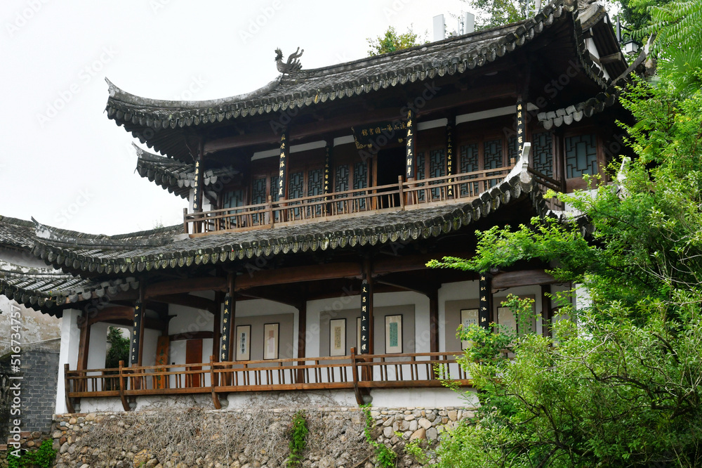 a traditional Chinese style building, Zhejiang Province, China a traditional Chinese style building, Zhejiang Province, China