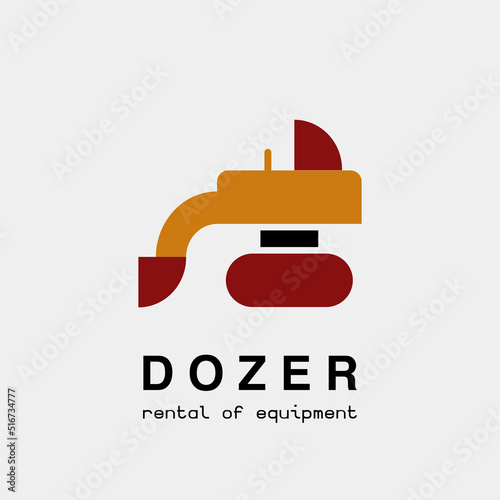 vector dozer logo construction heavy equipment illustration used for company brand symbol etc
