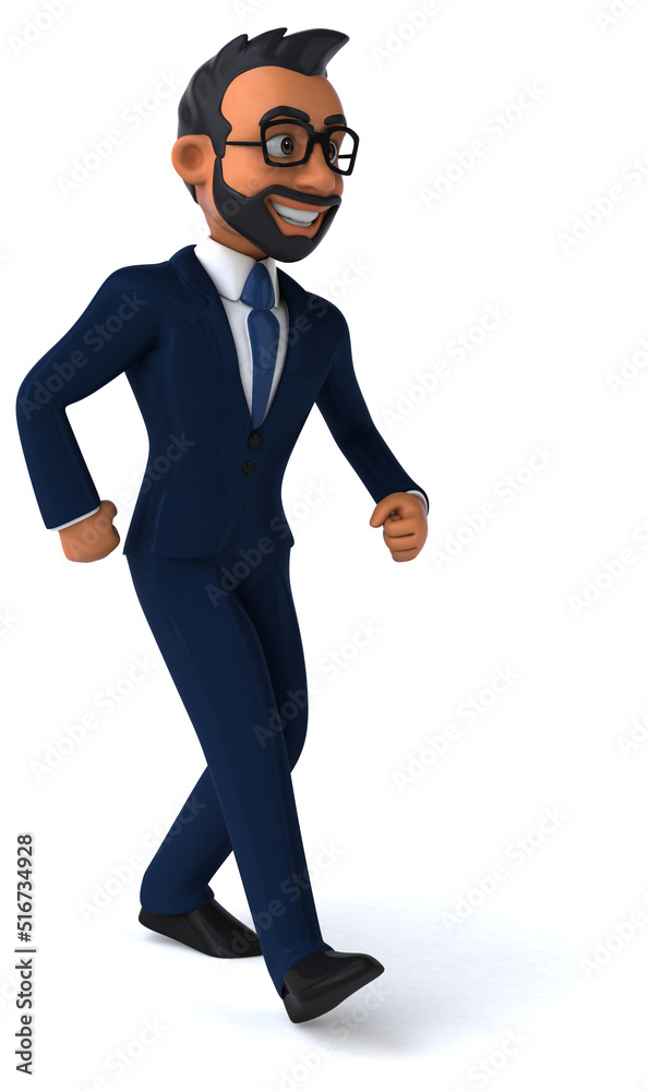 Fun 3D cartoon illustration of an indian businessman Fun 3D cartoon illustration of an indian businessman